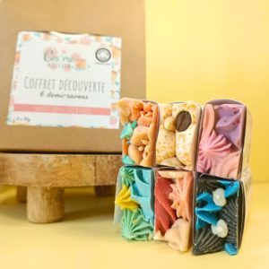 Coffret savon découverte saponifié à froid - 6 demi-savons - Savonnerie Cos'mo Atelier - Jura 39