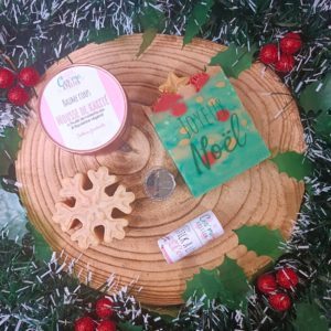 Coffret de Noël Sweet Christmas - cadeau de Noël personnalisé - savon naturel saponifié à froid - Savonnerie artisanale Cos'mo Atelier - Jura (39)